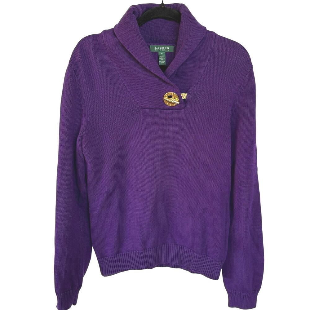 Lauren Ralph Lauren Purple Old Money Country Club Vanderpump Sweater Medium